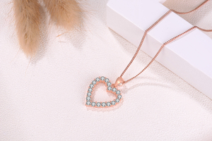 Ciondolo <span class=keywords><strong>Grande</strong></span> in Argento Puro 925 con Placcatura in Rodio, <span class=keywords><strong>Collana</strong></span> con Charm a <span class=keywords><strong>Cuore</strong></span> - Product Image 4