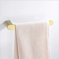 Ensemble d'accessoires de salle de bain de luxe moderne en or brossé, écologique, huit pièces - Porte-papier toilette carré en acier inoxydable, porte-serviettes