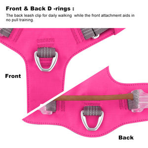 ミリタリーグレードアドベンチャートレーニング軽量フロントクリップ犬ハーネス反射ラグジュアリー無プル犬ハーネスレザーハンドル付き - Product Image 3