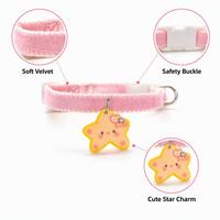 Collier pour chien, collier pour chat, accessoire pour animaux de compagnie mignon de style étoile, réglable, pour petits chiens, en polyester