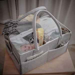 Panier de Rangement pour Bébé - Organisateur de Couches pour Table à Langer - Sac de Transport Portable - Organisateur de Voiture avec Séparateur Amovible - Product Image 5