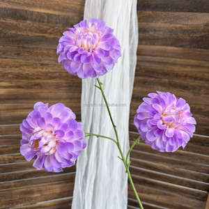Promotion Vente Boule de fleurs <span class=keywords><strong>Dahlia</strong></span> à 3 têtes Boule de fleurs Chrysanthème à longue tige pour la décoration de mariage et de la maison - Product Image 6