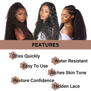 Marque privée brun foncé dentelle frontale perruque ensemble teinte <span class=keywords><strong>mousse</strong></span> et <span class=keywords><strong>mousse</strong></span> couleur de gros postiche avec orignal teinte spray - Product Image 3