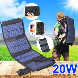 ALECTER Panneaux solaires pliables 20W 156,75 mm Portables Haute Efficacité 21% Étanche pour Voyage en Extérieur Randonnée Recharge de Téléphone Portable - Product Image 2