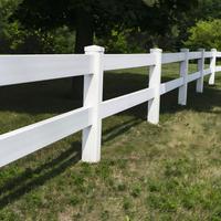 Clôture pour chevaux - 2-Rai - Cadre en PVC et aluminium - Vinyle - 5 pieds de haut - Résistant aux UV - Écologique - Maisons - Balcons - Jardin - Pelouse