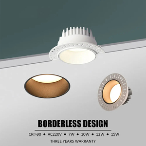 <span class=keywords><strong>Downlight</strong></span> COB antideslumbrante integrado sin bordes 7W 9W 12W 15W regulable 85-265V lámpara de techo para Hotel Oficina Villa - Product Image 5