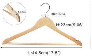 ไม้แขวนเสื้อไม้สีธรรมชาติสำหรับเสื้อโค้ท - Product Image 2