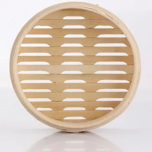 Eco-Friendly Natural Mini Bamboo Steamer Basket Layers With High Quality 4/5/6/7/8/9/10/11/12/16 Inch