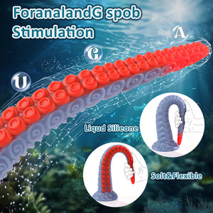 Godemiché extra-long en silicone, modèle tentacule de pieuvre monstre, avec sangle et ventouse extra-grande, plug anal, produits pour adultes - Product Image 6
