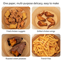 Papier sulfurisé jetable en silicone de 16 cm, 100 pièces/sac, résistant à l'huile, pour friteuse à air, barbecue, four et cuisine
