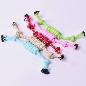 Giocattolo per cani in corda di cotone a doppio nodo, ecologico, in pronta consegna, molto venduto, per il gioco del tiro alla fune, con nodo in corda. - Product Image 5