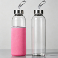 Bouteille d'eau en verre borosilicate transparente personnalisée pour le sport