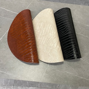 Custom Nordic Style Restaurant Table Decorative Recycled Crocodile Texture PU Table Mat <strong>Cream</strong> Leather <strong>Placemat</strong> - Product Image 5