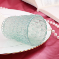 Pot de bougeoir en verre de cristal de luxe de vente chaude pour la décoration à la maison bougie élégante faisant l'accessoire