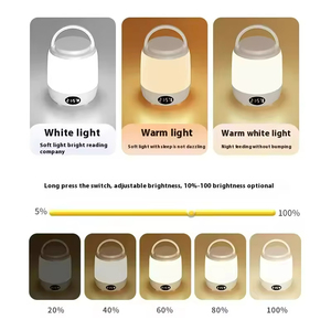 Cảm ứng điều khiển <span class=keywords><strong>USB</strong></span> có thể sạc lại đèn cạnh giường ngủ ba màu nhiệt độ cắm trại ánh sáng LED bảng đèn ánh sáng ban đêm - Product Image 4