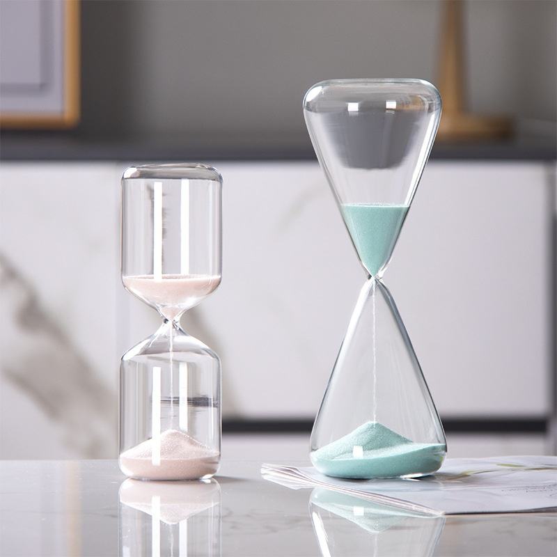 Modern Nordic High Borosilicate Glass Hourglass Ornaments Timer 30 Minutes Home Decoration Hourglass Creative Office Gift