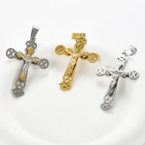 Collar con Colgante <span class=keywords><strong>de</strong></span> Cruz <span class=keywords><strong>de</strong></span> Jesús Estético <span class=keywords><strong>de</strong></span> Acero Inoxidable para Mujer y Hombre, Color Oro y Plata, Crucifijo, Amuleto <span class=keywords><strong>de</strong></span> Cristo, Joyería Religiosa con Cadena - Product Image 4