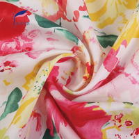 Tissu Sergé 100% Coton Peigné Respirant Léger Popeline Tissée Numérique pour Chemises, Robes et Jupes de Filles Printemps/Été à Motifs Floraux