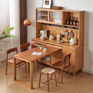 North American Cherry Wood Sideboard Extendable Integrated Cabinet Modern Minimalist Design Living Room Dining <b>Table</b> - Product Image 4