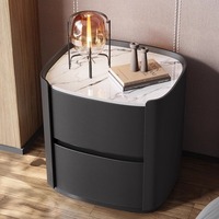 Meubles de chambre à coucher modernes avec 2 tiroirs et une table de chevet blanche