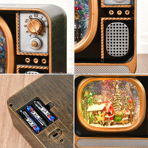 Factory Wholesale Resin Christmas TV Set with LED Light Festive <b>Santa</b> <b>on</b> <b>Sleigh</b> Sculpture Moving Back and Forth - Product Image 5
