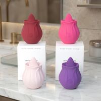 Vibrateur Rose pour Femmes, Stimulation du Clitoris et des Mamelons, Lèche-Langue Réaliste, Jouets Sexuels en Forme de Rose