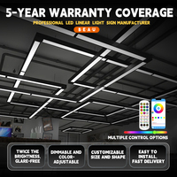 Luminaire suspendu commercial LED carré en aluminium à raccordement sans soudure pour gymnases, centres commerciaux, supermarchés, salles de conférence et bureaux, Garantie 5 ans, Projet