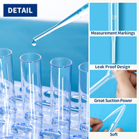 Pipette Pasteur jetable graduée de 3ml en plastique blanc transparent de laboratoire CE Pipette Pasteur compte-gouttes pour liquide à transfert gradué