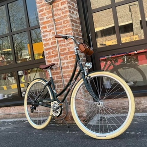 Bicicleta Urbana Clásica Vintage 700C con Cuadro de Acero, 7 Velocidades, Bicicleta Retro de Ocio para Mujer, Bicicleta Urbana para Desplazamientos - Product Image 4