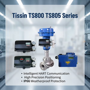 วาล์วบอล OEM รุ่น Tissin TS800 TS805 ซีรีส์ พร้อมตัวควบคุมตำแหน่งวาล์วอัจฉริยะ HART แบบดิจิตอล - Product Image 1