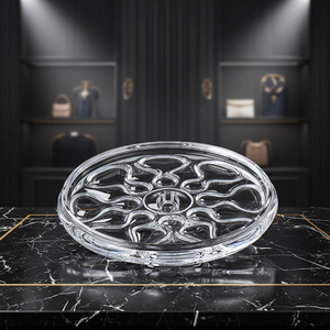 37.8cm Kitchen Sealed Tank hollow flower Home Decoration Wedding crystal glass Candy Storage Container Glass Candy fruit bowl - Product Image 2