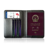 Wholesale Ticket Wallet Leather Cover Case RFID Blocking Leather Passport Holder with Card Slot