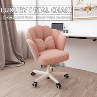 Chaise de maquillage portable en métal moderne de luxe léger pour chambre à coucher, tabouret de coiffeuse, chaise pétale pour la maison