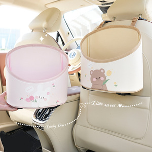 Organisateur de siège arrière de voiture Lucky Bear, sac de rangement en cuir avec poignée, imperméable, multifonctionnel pour l'intérieur du véhicule - Product Image 4