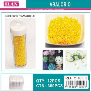 Perline Ilan Abalorio Gialle 21080-2 per Creazione di Gioielli Artigianali, Confezione da 12 Pezzi - Product Image 1
