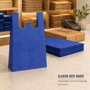 Bolsa de tela no tejida reutilizable de gran capacidad con asa, plegable y portátil, para compras, promociones, <span class=keywords><strong>supermercado</strong></span>, exposiciones y viajes. - Product Image 1
