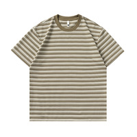 T-shirts décontractés pour hommes à rayures texturées en 3D, en polyester, à manches courtes, coupe ample, couleurs contrastées