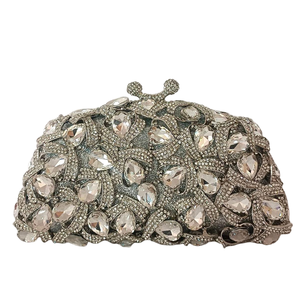 Women Graceful Teardrop Rhinestones Evening Bag Striking Crystal Bride <b>Clutch</b> Purse Lovely Handbag for Celebration - Product Image 2