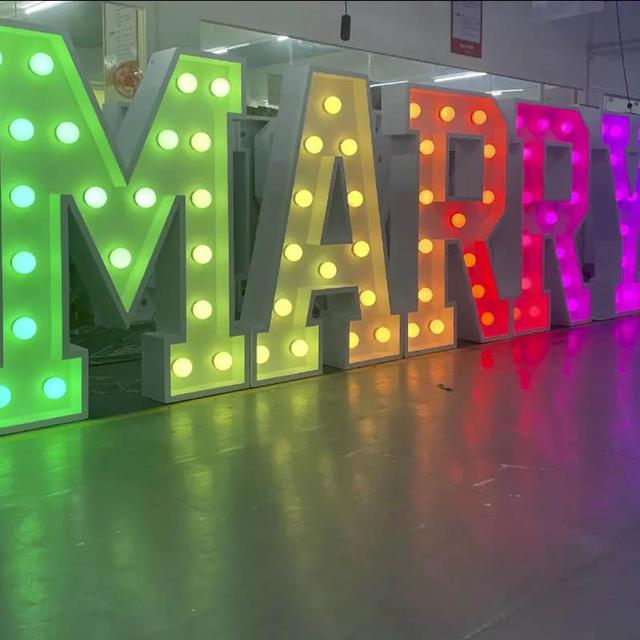 Party Equipment Big Number Letters Event Decor Outdoor Rgb Led Light Sign Marquee Letter for Sale