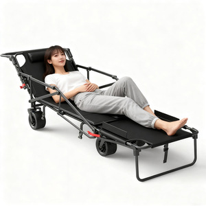 Metal Frame Utility Wagon for Family Outings Garden Park Wagon Portable Beach OEM Camping <b>Foldable</b> 4 Wheel Wagon <b>Trolley</b> Cart - Product Image 4