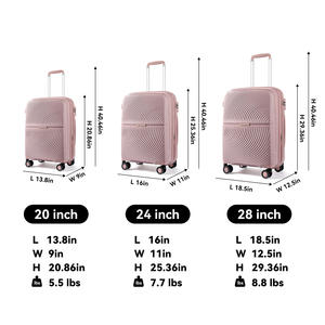 ชุดกระเป๋าเดินทางน้ำหนักเบาหรูหรา 3 ชิ้น วัสดุ PP คลาสสิกเรียบง่าย พร้อมกุญแจรหัสแบบแข็ง ด้ามจับนุ่ม สำหรับการเดินทาง - Product Image 6