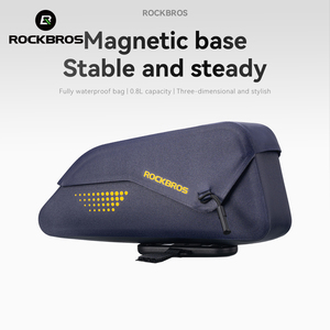 <span class=keywords><strong>ROCKBROS</strong></span> AS-176 0.8L Magnetische Gespsluiting Waterdichte Bovenbuis Tas 600D Polyester TPU Fiets Frame Tas met PP Steunplaat - Product Image 1