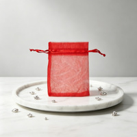Sac à cordon en organza personnalisé, pour bijoux, boucles d'oreilles, emballage cadeau, pochette transparente, mini sac transparent, fête de Noël
