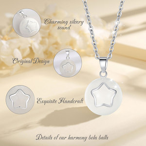 Merryshine Esmalte blanco Forma <span class=keywords><strong>de</strong></span> estrella Chime Ball Embarazo Llamadores <span class=keywords><strong>de</strong></span> ángeles Bola <span class=keywords><strong>De</strong></span> La Grossesse Collier - Product Image 4