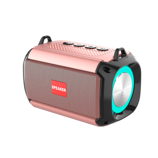 JB Loud Waterproof Camping BoomBox Portable Speaker RGB LED Light Subwoofer with Hang Belt Handle Strip for Outdoor Party
