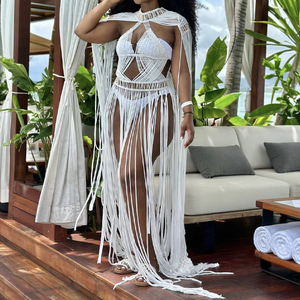 transparent beach dress Sweetheart A-Line Tulle Beach Bride Gowns Sleeveless Beaded and Appliq –  Laxag main image 1