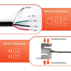 Instrument portatif + cellule de pesée, module à double usage de haute précision en forme de S, poids de test, pression, tension, automatisation industrielle - Product Image 6