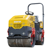 Compacteur industriel HIGHTOP HTJS1000, mini-rouleau vibratoire à double tambour pour asphalte, robuste, 50Hz, moteur entièrement hydraulique