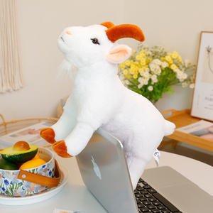 Knuffeldier-Geruststellende Metgezel-Ultra Zacht Dier Knuffel 27Cm Boerderijdieren-2 Kleuren Asst. Realistische Geit - Product Image 4