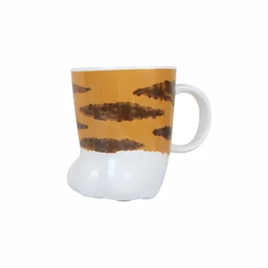 Hot Selling Products 2023 Custom Ceramic Cat Mugs, Hand painted 3D Animal Ceramic Coffee Paw Mug Cup at any shapes & size